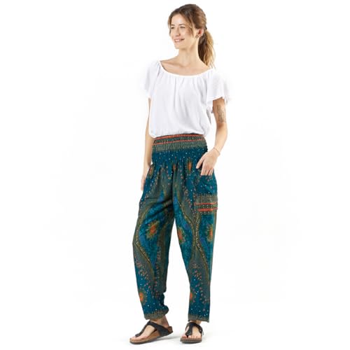Happy Trunks Harem Pants for Women/Women’s Yoga Pants with Pockets (S-XXL) Hippie Clothes/Boho Clothes for Women/Beach Lounge