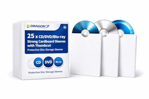 25 x Pochettes en carton solide pour CD ou DVD par Dragon Trading®
