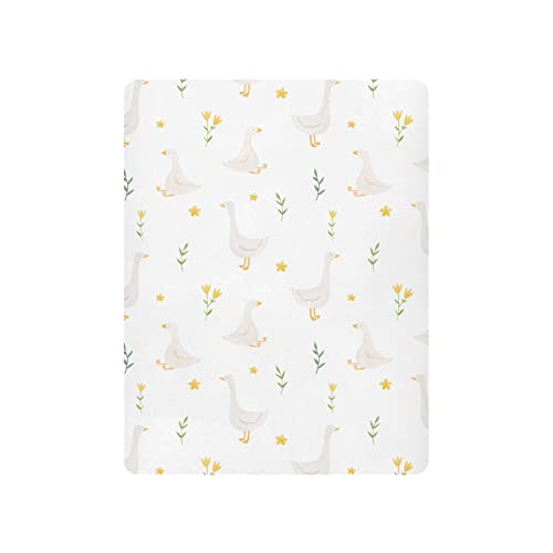 Image of Burbuja Goose Bird Twig Crib Sheet for Boys Girls, Fitted Crib Sheet 28 x 52 in for Standard Crib & Toddler Bed Mattresses, Soft & Breathable
