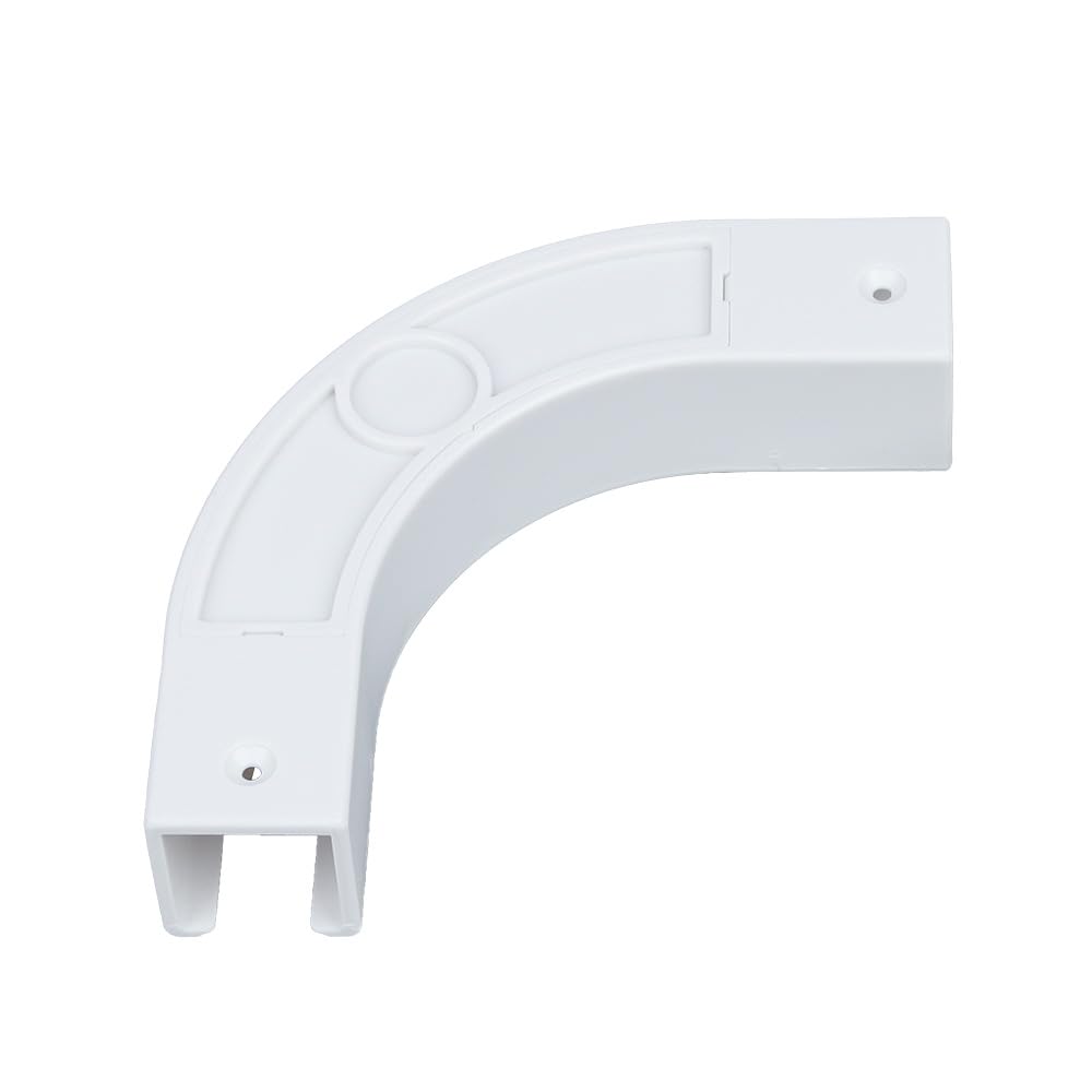 SOLOKOS 90 Degree Curtain Track Connectors – Corner Elbow Joint for Smooth Rail Turns – Black or White (White)