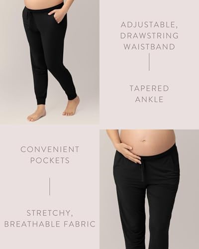 Image of Kindred Bravely Everyday Maternity Lounge Jogger Pants for Postpartum | Soft stretchy sweatpants with pockets and adjustable waistband. Breathable lightweight bottoms with relaxed fit for pregnancy