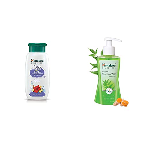 Image of Himalaya Gentle Baby Shampoo (200ml) & Herbals Purifying Neem Face Wash, 200ml