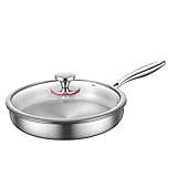 ZythrXLate Edelstahlpfanne 1 Stück Bratpfanne (22–32 cm), aus Edelstahl, Steakpfanne(24cm)