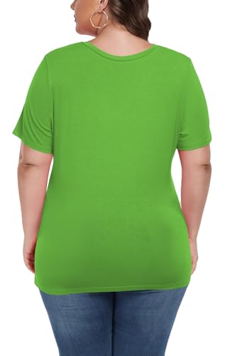 Image of ForHailey Women's Plus Size Short Sleeve Tee Shirt V Neck Basic Ladies Loose Fit T Shirt 1X-5X