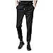 IQYU Pantalon de loisirs pour homme - Couleur unie - Coupe droite - Coupe droite - Avec poches - Respirant - Pantalon de sport - Pantalon de travail - Pantalon de trekking confortable, Noir , XXXXXL