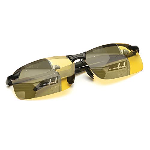 Night Vision Glasses for Driving with Polarized Anti Glare HD Clear Sight Lens，Rainy&Foggy&Indoors