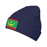 XZDDX Gorro de punto acrílico cálido de la bandera de Mauritania para mujer, suave y ligero, para deportes al aire libre y a la moda, azul marino, Talla única