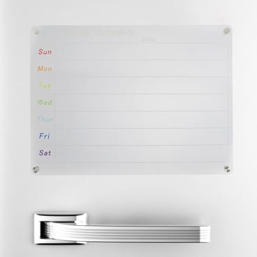 Calendrier hebdomadaire magnétique en acrylique transparent pour frigo - 4