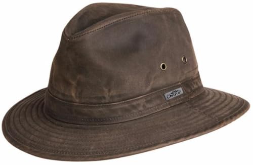Indy Jones Mens Water Resistant Cotton Hat Brown Medium