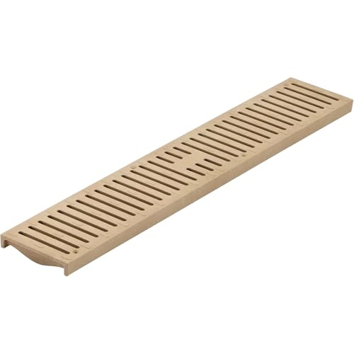 Channel Drain Grate, Plastic, 4-1/8-Inch Wide x 2-Feet Long, Sand | Fits Channel Drain System for Driveways, Patios, Pool Decks, Walkways & Commercial Areas