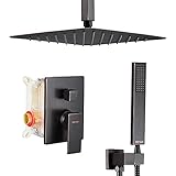 ESNBIA Ceiling Shower System, Bathroom 10 Inches Rain Shower Head with Handheld Combo Set, High...