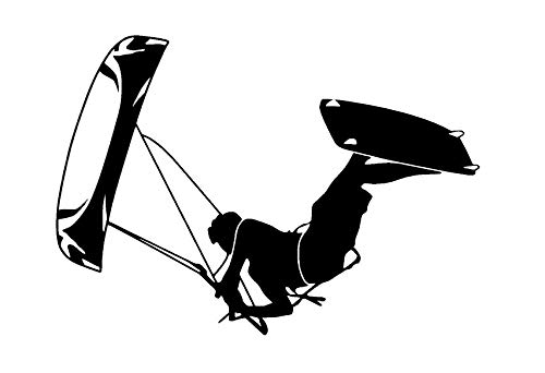 myrockshirt Kiteboarder ca 20cm Wassersport Kiten surfen Aufkleber Sticker Autoaufkleber Profi-Qualität Sticker UV-fest