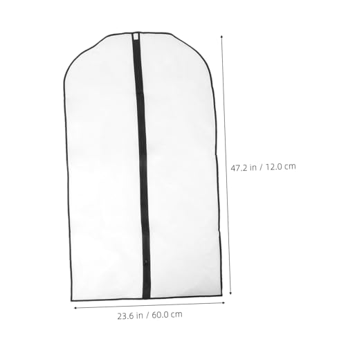 NUOBESTY 5pcs Garment Bags for Hanging Clothes Dust Covers for Suits and Coats Ample Storage for Home and Travel Peva Material Trim2