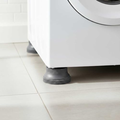 Image of SAI PRASEEDA Anti-Vibration Washing Machine Pads | 1 Set (4 pcs) | Grey | Round Shape | Stands for Washer, Fridge, Furniture, Beds, Tables, Sofa | Shock & Noise Reduction