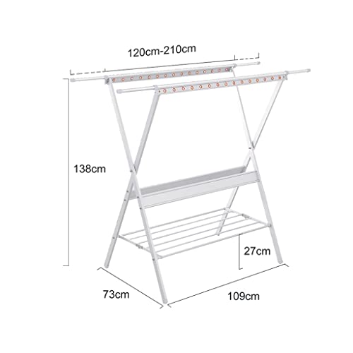 Cintre simple pliable pour vêtements de maison avec fixation sol au plafond 210 cm - 3