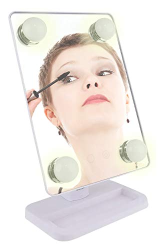 Espelho para maquiagem Vivitar Vanity Mirror com iluminação por LED e rotação 360° - Branco, VIVITAR