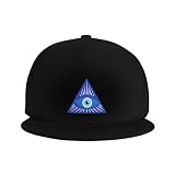 KLIUXBF Blue Greek Evil Eye Flat Bill Snapback Hat Flat Brim Baseball Cap Men Black Funny Hip Hop Trucker Hats Cool Outdoor Sport Caps