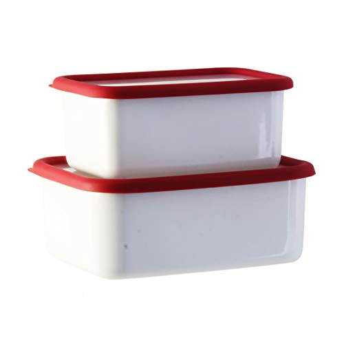 グッドプラス (GoodPlus+) ホーロー保存容器 エマイル 角深ＭＬセット