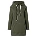 The Warmy Oversized Hoodie Dress, Womens Hoodies Oversized Sweatshirts Pullover Split Hem Drawstring Hoodie Dress with Pocket