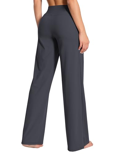 Image of BUBBLELIME Women High Waist Wide Legs Yoga Pants Loose Sweatpants Pockets | 29 inch /31 inch /33 inch /35 inch /37 inchInseam,2 Styles / Dress /Basic,Lounge,Comfy,Stretch Casual Work