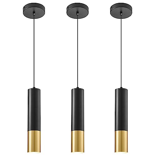 Modern Pendant Lights Fixtures 4000K, Black and Gold Pendant Light