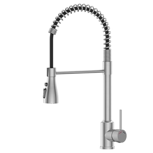 SRWEOHS PRO Robinet Cuisine Extensible, Mitigeur Cuisine Douchette avec Douchette,Bec pivotant à 360°, 4 Modes de Pulvérisation, Arc Élevé, Acier...