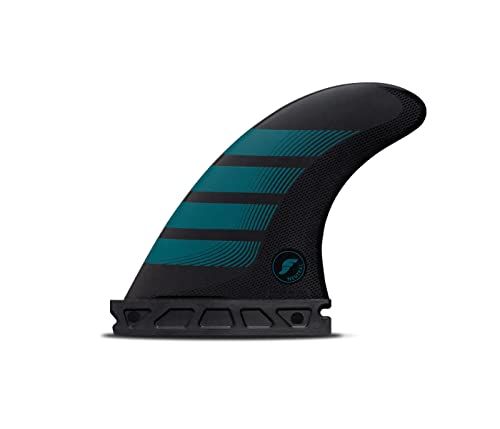 Futures Fins F4 Alpha Thruster Fin Set, Carbon/Aqua, Small