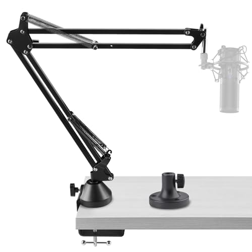 Geekria for Creators Microphone Arm Compatible with TONOR TC-777, TC20, TC30, TC-2030 Mic Boom Arm Mount Adapter with Tabletop Flange Mount, Suspension Stand, Mic Scissor Arm, Desk Holder