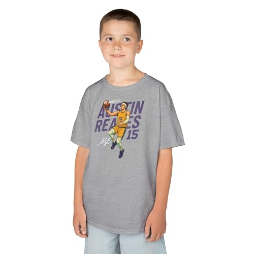 Austin Reaves #15 Layup Cartoon for Basketball Fan Gift Kids Heavy Cotton Tee- KBAR1503B2