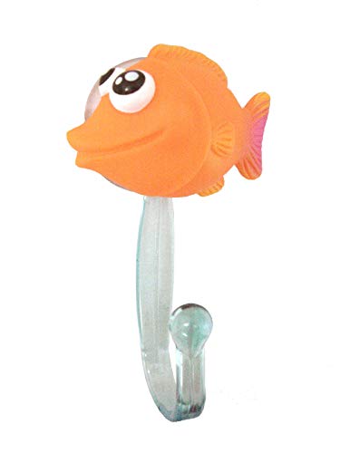 WORKING HOUSE Percha Ventosa Colgador Gancho Colgar BAÑO Infantil Animal MAR Marine Adventure Troopers ELMA PEZ Naranja