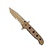 CRKT M16-14DSFG EDC Folding Pocket Knife: Special Forces Everyday Carry, Tan Serrated Edge Blade, Tanto, Automated Liner Safety, Dual Hilt, Desert G10 Handle, 4-Position Pocket Clip