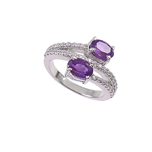 Bague améthyste naturelle AAA argent 925 anti-ternissement taille 49