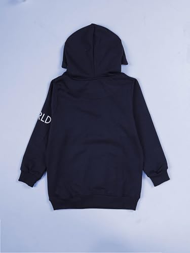 Image of KiddoPanti Unisex Solid Pullover Hooded Fleece Sweatshrit | Cotton Poly Fleece Fabric | Waist Length, Full Sleeve Hoodie | 2 Kangaroo Pockets | Winter Wear for Boys & Girls