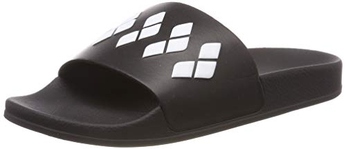 Arena Team Stripe Slide Sandal, Black/Black/White, 4.5, Black/Black/White, 4.5
