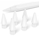 6er-Pack Bleistiftspitzen für Apple Pencil 1. und 2. Generation, Ersatzspitzen, Keine Abnutzung, feine Spitze, langlebig, perfekt kompatibler Apple Pen, weiß