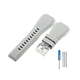 HCPHCVEVVK Exquisitas correas de reloj de silicona con hebilla de aguja aptas for la serie Bell Ross BR01 BR03, correa suave y transpirable de 24mm(Gray-ST-K3,22mm)