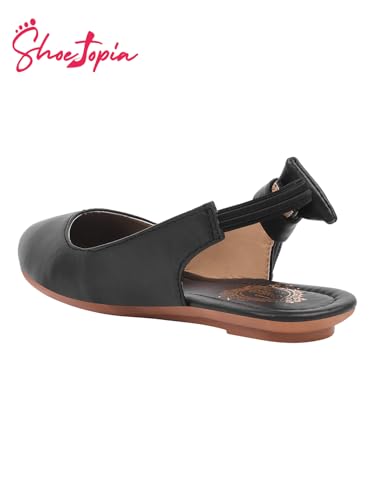 Image of Shoetopia Women's Pointed Toe Flats with Side Bow Stylish & Comfortable ||Slingback Ballet Shoes for Casual & Party Footwear