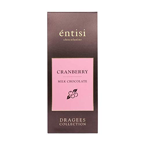 Entisi Cranberry Coated with Milk Chocolate Dragees Collection - (50g Each, Pack of 2)