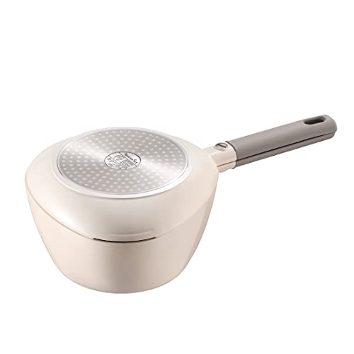 Taste Plus White Ceramic Saucepan With Lid, Multipurpose Saucepan Set For All Stoves, Dishwasher Safe, 2 Quart White #TOP6