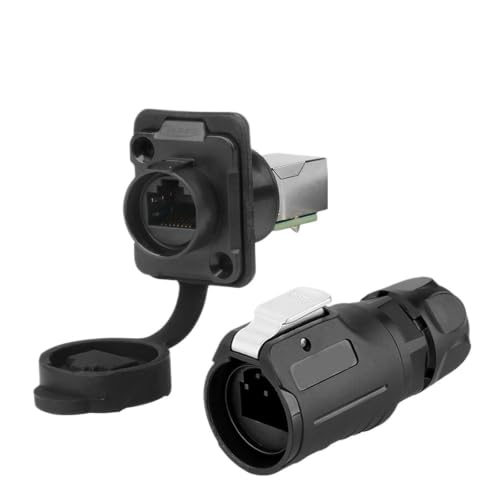 Conector RJ45 dual puerto LP16 IP67 de plastico circular 8P8C con aislamiento estanco total