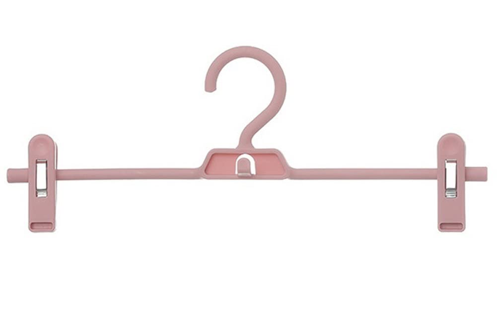 Perchas Camisas Perchas para Pantalones, Perchas para Faldas, Perchero con Clips, Perchas De Plástico con Pinza para Pantalones para Trabajo Pesado, Ultrafinas Hombros para Perchas(Pink,20 pcs)