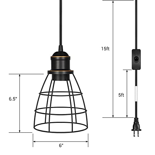 Dewenwils CHPIP07A 2 Pack Plug In Pendant Light thumb #2