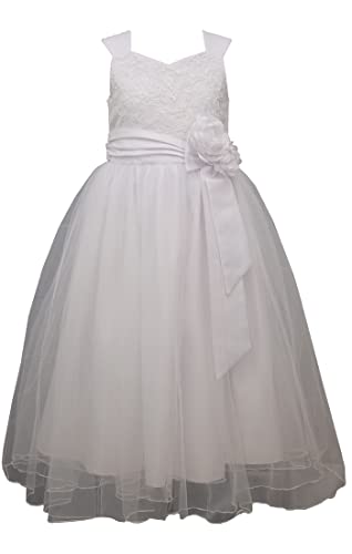 Bonnie Jean Girl's First Communion Dress with Cross Trim2