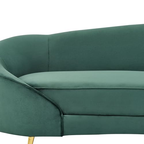 Beliani 3er Sofa Samt grün gebogen oval mit goldenen Metallbeinen Retro Glamourös Savar – Bild 8