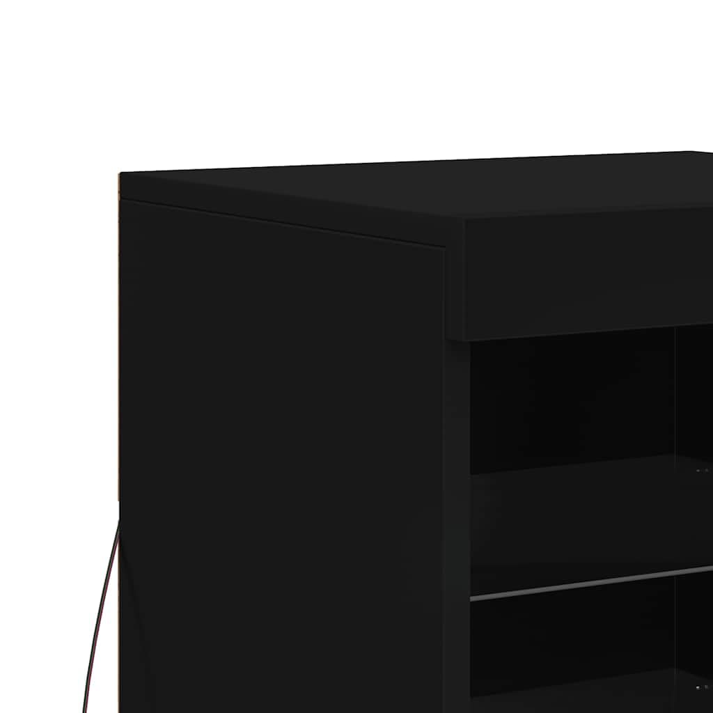 vidaXL Dressoir met LED-verlichting 41x37x67 cm zwart