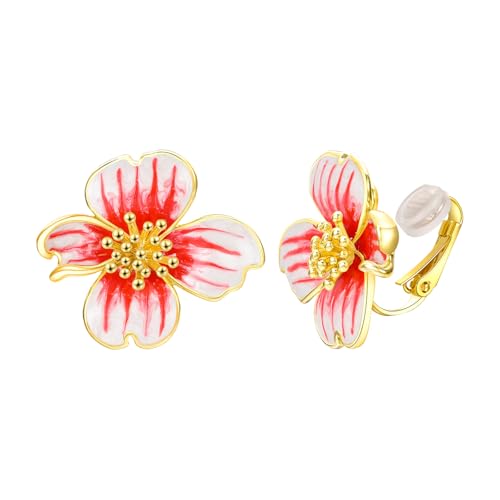 Clip on Earrings Women, Gold Earrings for Sensitive Ears, Fashion Women's Earrings Jewelry Birthday Gift for Wife Grandma Daughter Girls on Christmas Thanksgiving