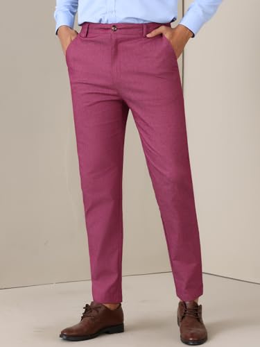 Lars Amadeus Dress Pants for Men's Skinny Slim Fit Pants Flat Front Business Trousers2