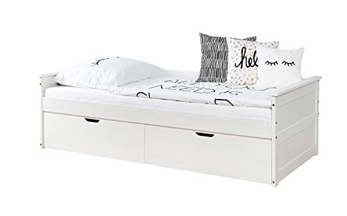 Preisvergleich Produktbild Ticaa Sofabett Theodor 100x200 Kiefer Weiß