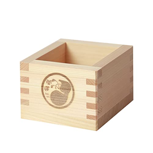 みよし漆器本舗 一合枡 焼印 イラスト入り B 開運瓢箪 単品 無塗装 ひのき 日本製 縁起 節分 豆まき 鏡開き 日本酒 酒器 枡酒杯 祝桝 厄除け お祝い 結婚式 祭り 催事 神事