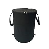 Camping Mülleimer Faltbar 37 L Wohnmobil Klappbarer Mülleimer Camping Outdoor Mülleimer Mit Deckel Garten Abfallbehälter Mehrzweck Müllbehälter (Black)